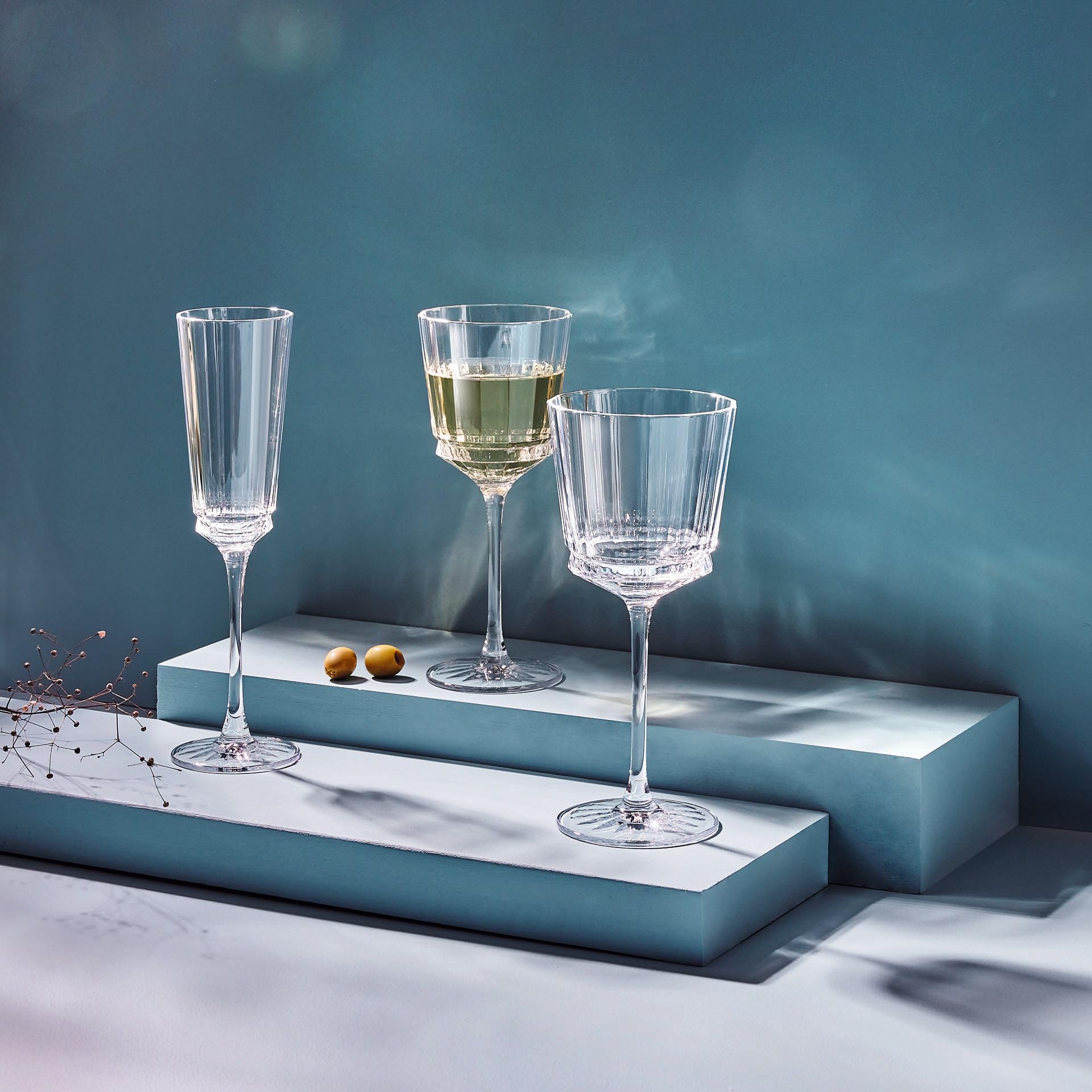 Cristal d'Arques - Kollektion Macassar - Weinglas 25cl, glänzend und sehr widerstandsfähig, 6 Stück - verstärkte Verpackung, für den Online-Verkauf geeignet. | Brillantes Kwarx-Glas, Weinkelche mit Stiel für die Verkostung, spülmaschinenfest, dauerhafter