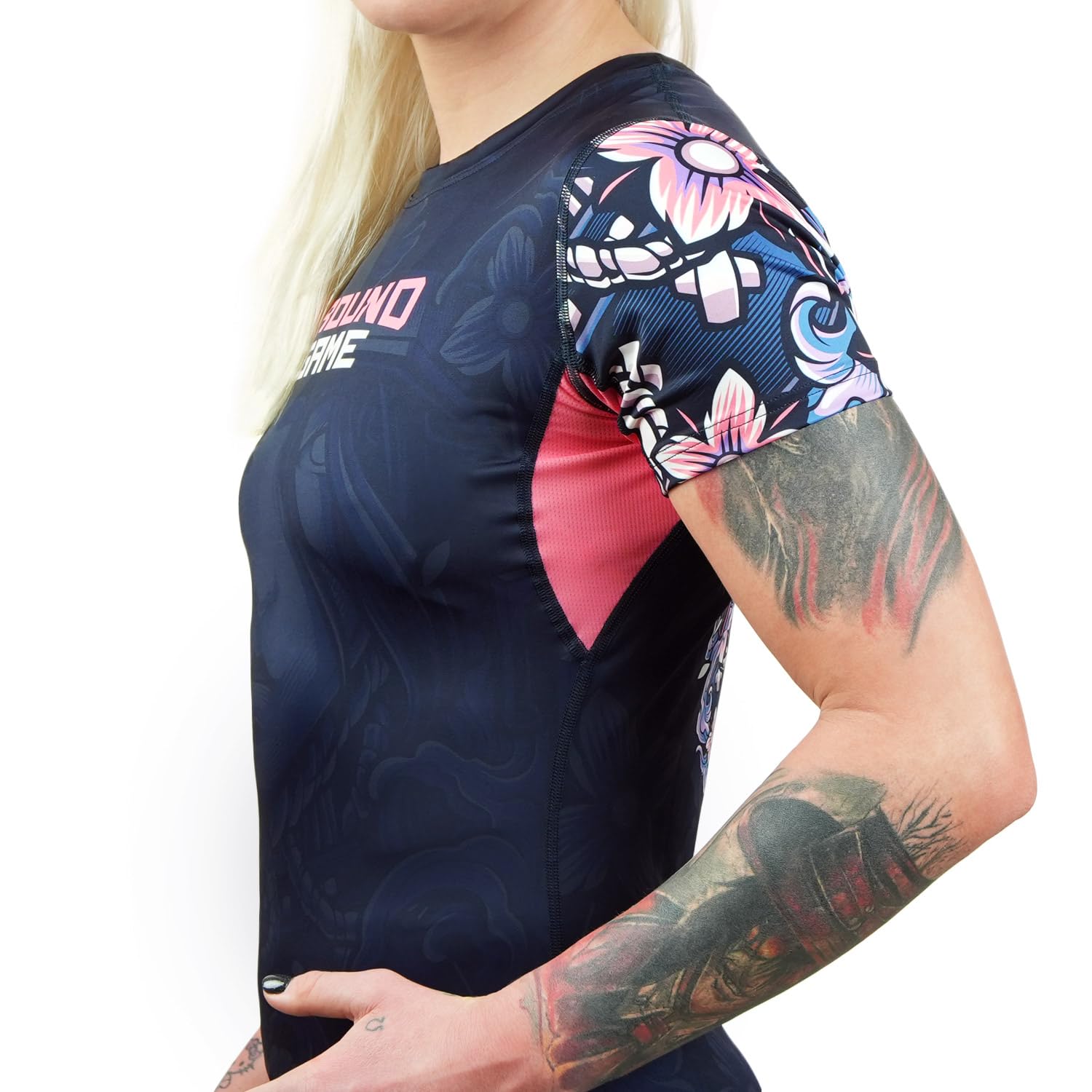 Ground Game Funktionsshirt Damen Rash Guard BJJ MMA Laufshirt Damen Kompressionsshirt, Sport Shirt Fitness