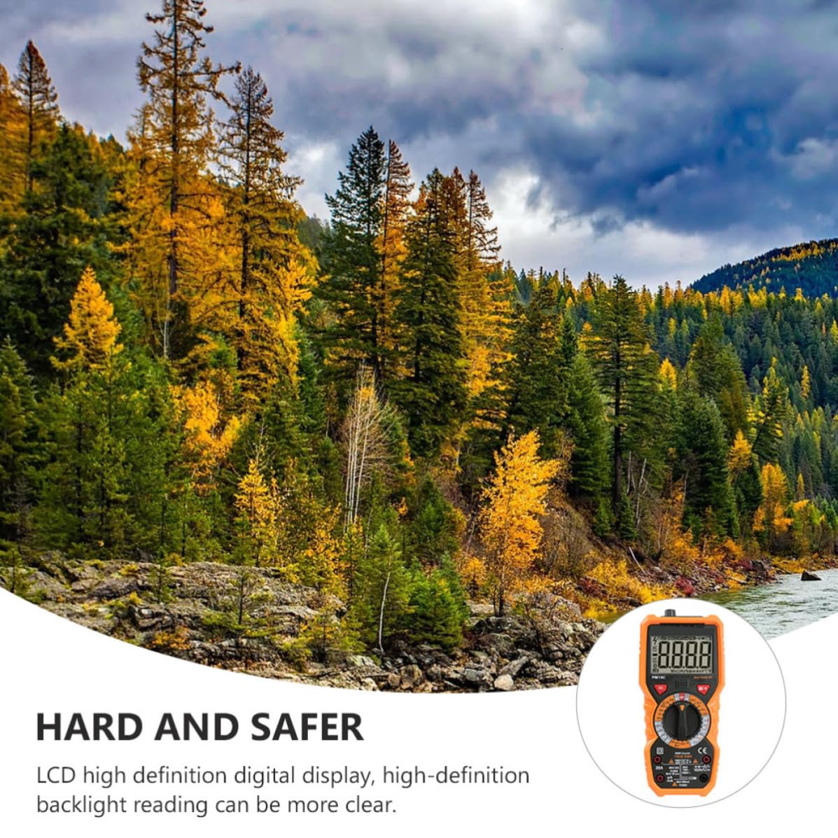 BESPORTBLE Hochpräzises Digitales Multimeter mit Lcd Display und Automatischem Messbereich Sicheres Handmessgerät aus Abs und Pvc für Präzise Strom und Spannungsmessungen im Haushalt