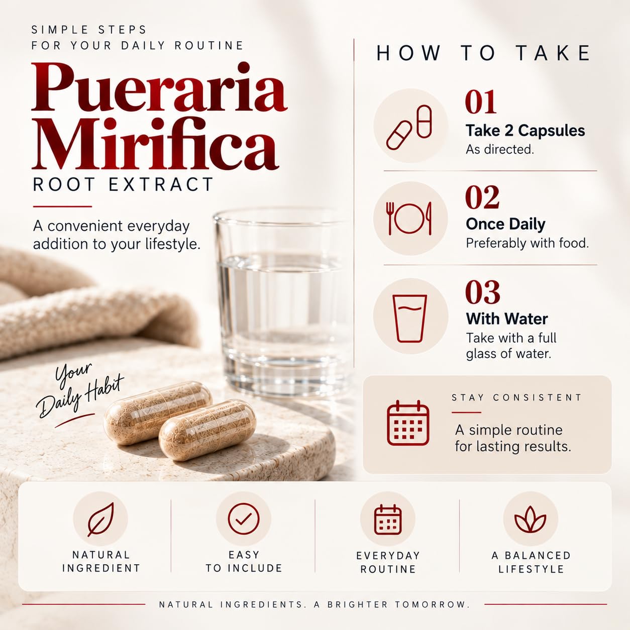 AMALTH Pueraria Mirifica Capsules 1000mg, 25:1 Root Extract - Plant Estrogen Supplement for Women, Men and MTF - Natural Phytoestrogen, White Kwao Krua - 120 Vegetarian Capsules, Gluten Free, Non-GMO — Amazon image 8