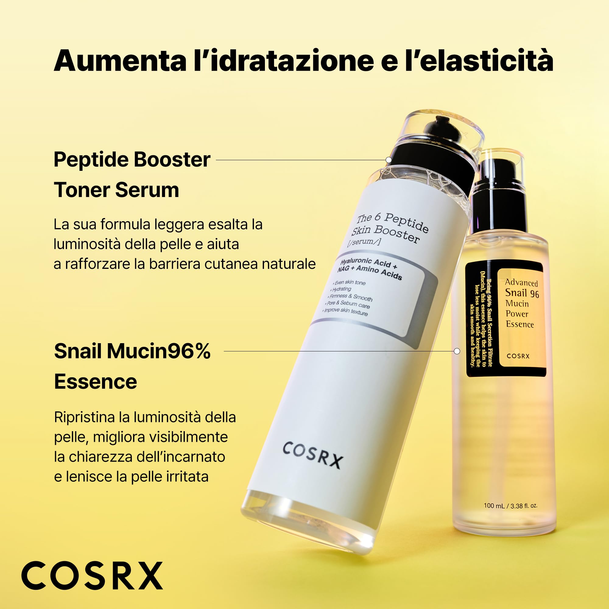 COSRX Snail Mucin 96% Peptide Booster Set – Amazon Exclusive – Korean Skin Care, Gift Sets, Skin Care Set per donne, Advanced Snail Mucin Serum, Face Serum