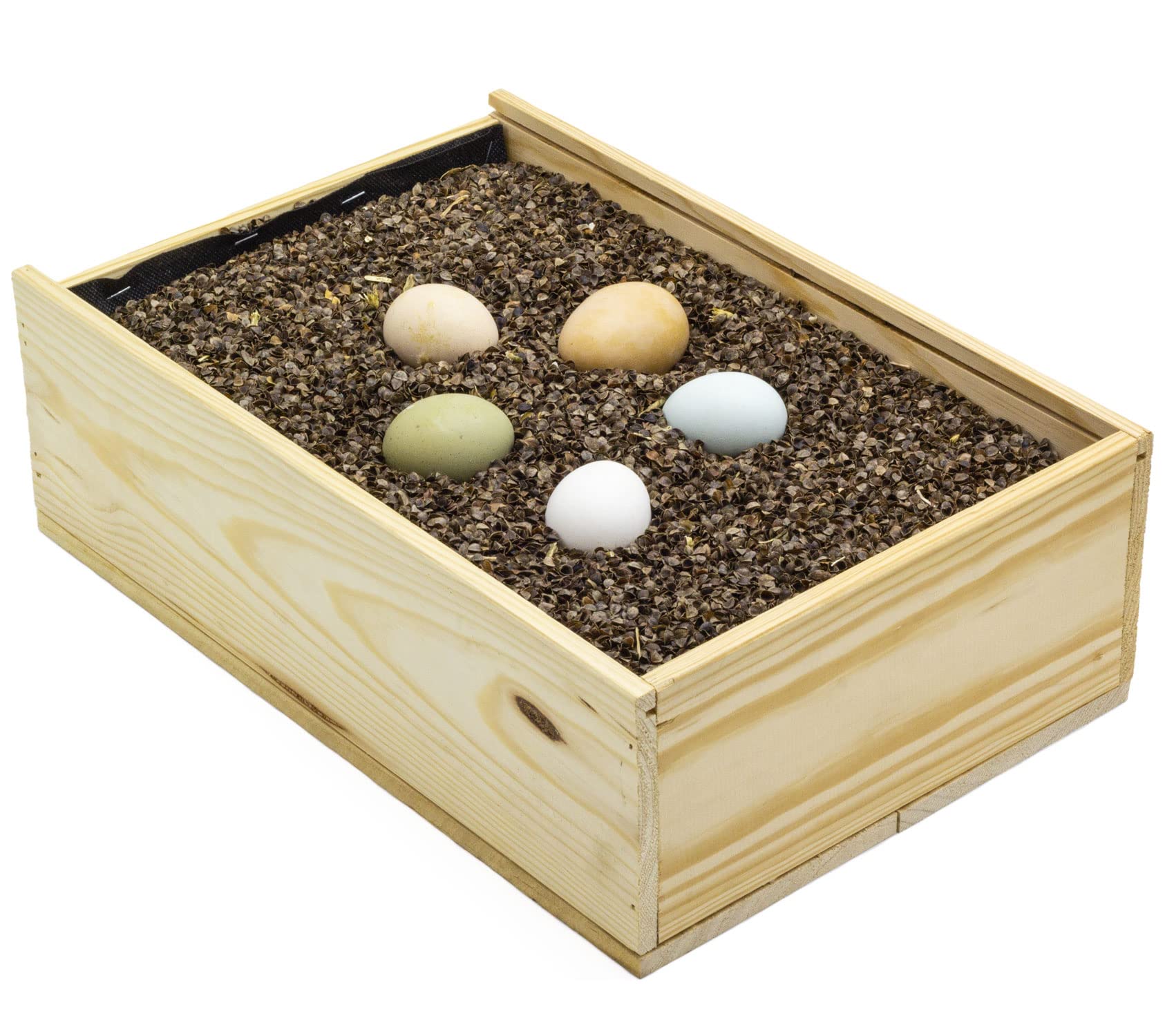 Cáscara de trigo sarraceno para nidos 7,5 L - Cama mágica para ponederos - Producto natural para acolchar la cama de las aves de corral - Esconde los huevos para protegerlos de picotazos y suciedad