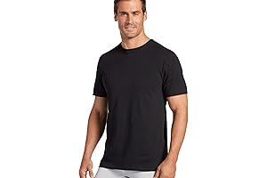 Jockey Men's Classic Crew Neck Black T-Shirts: Comfort and Durability for Everyday Wear
