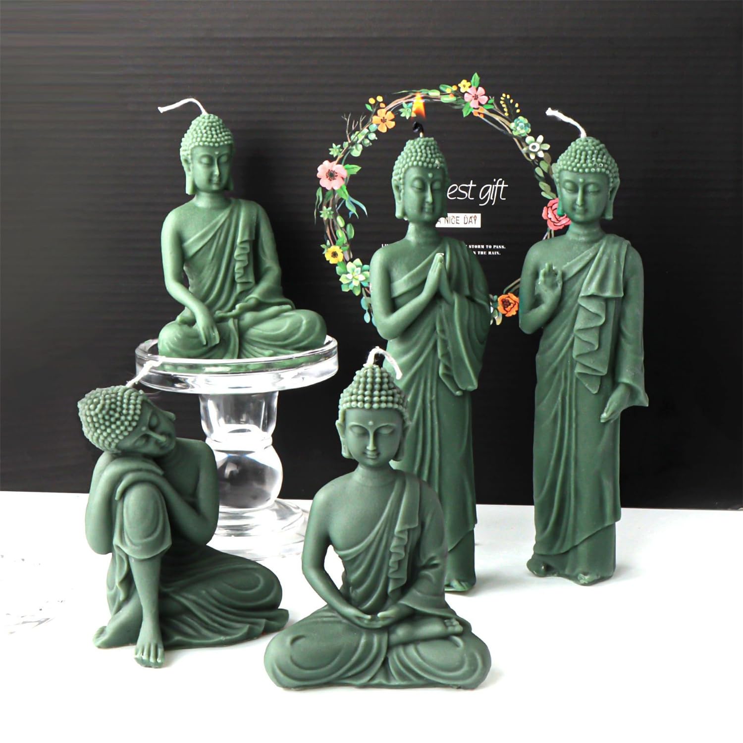 3D Buddha Silikonform Set - Kerzenform Für Kerzen, Seife, Schokolade | Lebensmittelecht