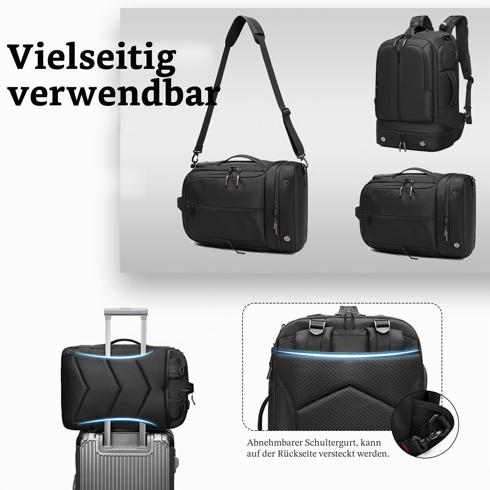 Sea choice Laptop Rucksack 16 Zoll Leicht Reiserucksack 35L Bussiness Rucksack mit Schuhfach Wasserdicht Anti Diebstahl Rucksäcke Arbeit Schulrucksack Tasche Schwarz