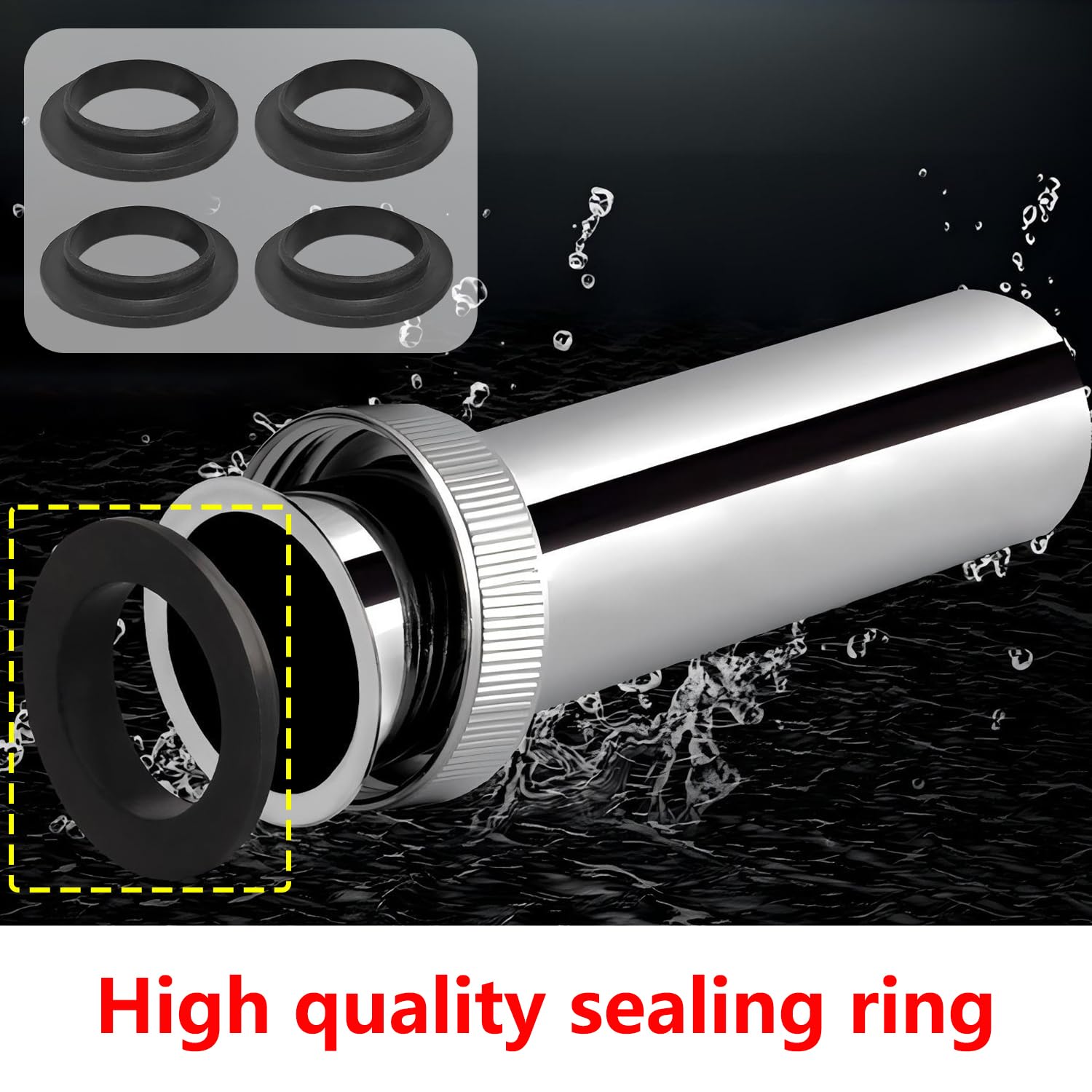 Qrity 4 Pezzi Guarnizione Sifone, Rondelle in Siliconico, 40mm Guarnizione di Ricambio, Guarnizione Sifone per Lavabo