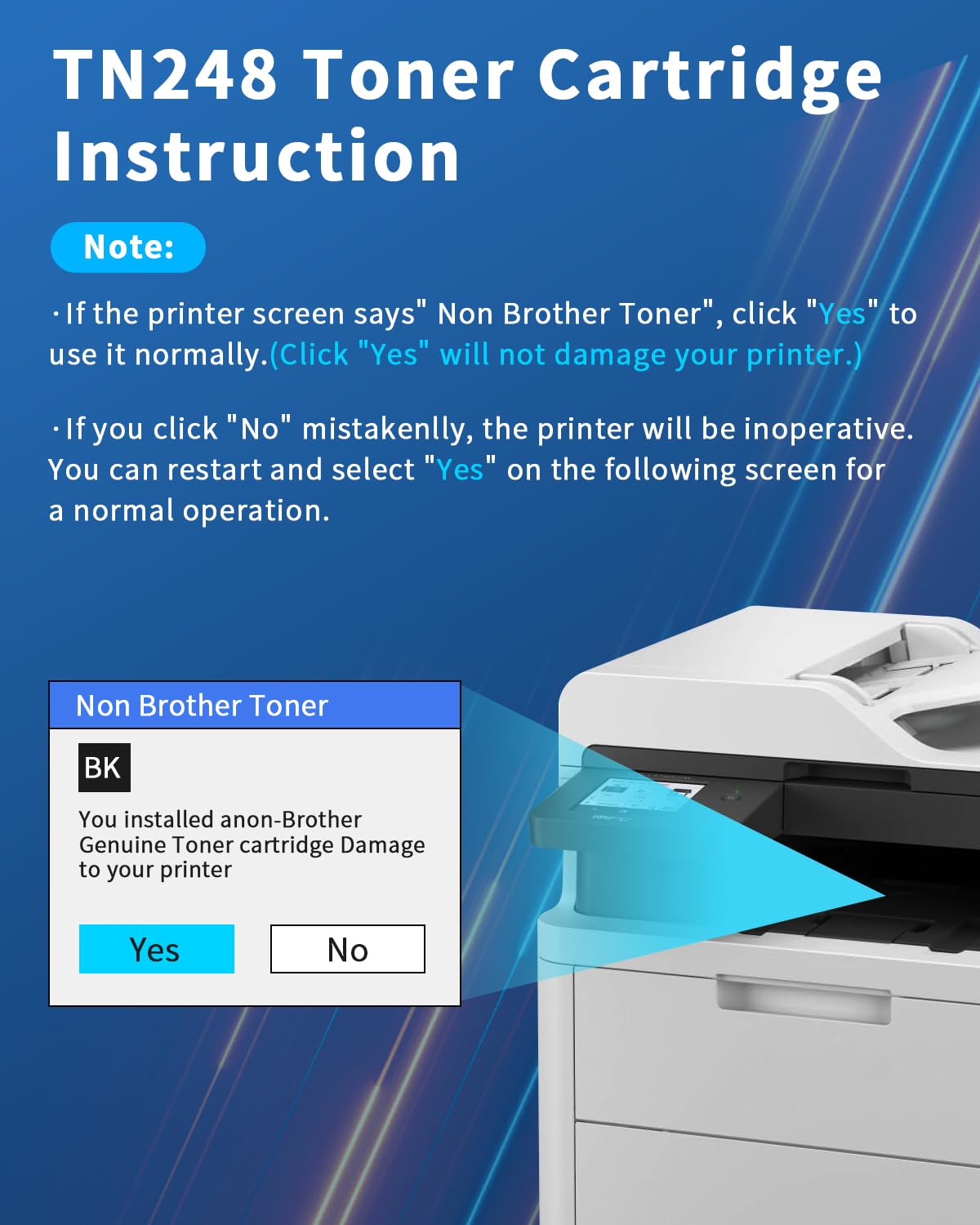 TN248 TN248BK - Toner compatibile con Brother TN248BK TN 248 XL TN-248CMYK per Brother MFC-L3760CDW MFC-L8390CDW MFC-L3740CDWE MFC-L3740CDW DCP-L3560CDW DCP-L3520CDWE DCP-L3520CDW
