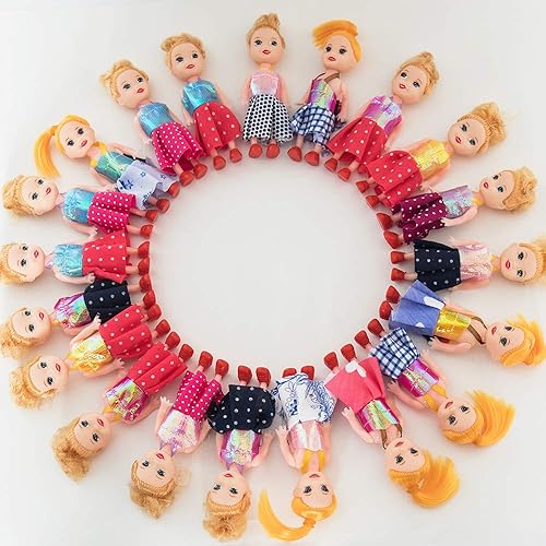 Miniatura 2 de ONEST 20 juegos de muñecas de 4 pulgadas para niña, incluye 8 piezas de muñecas pequeñas, ropa de muñeca hecha a mano, trajes de muñeca, vestidos de