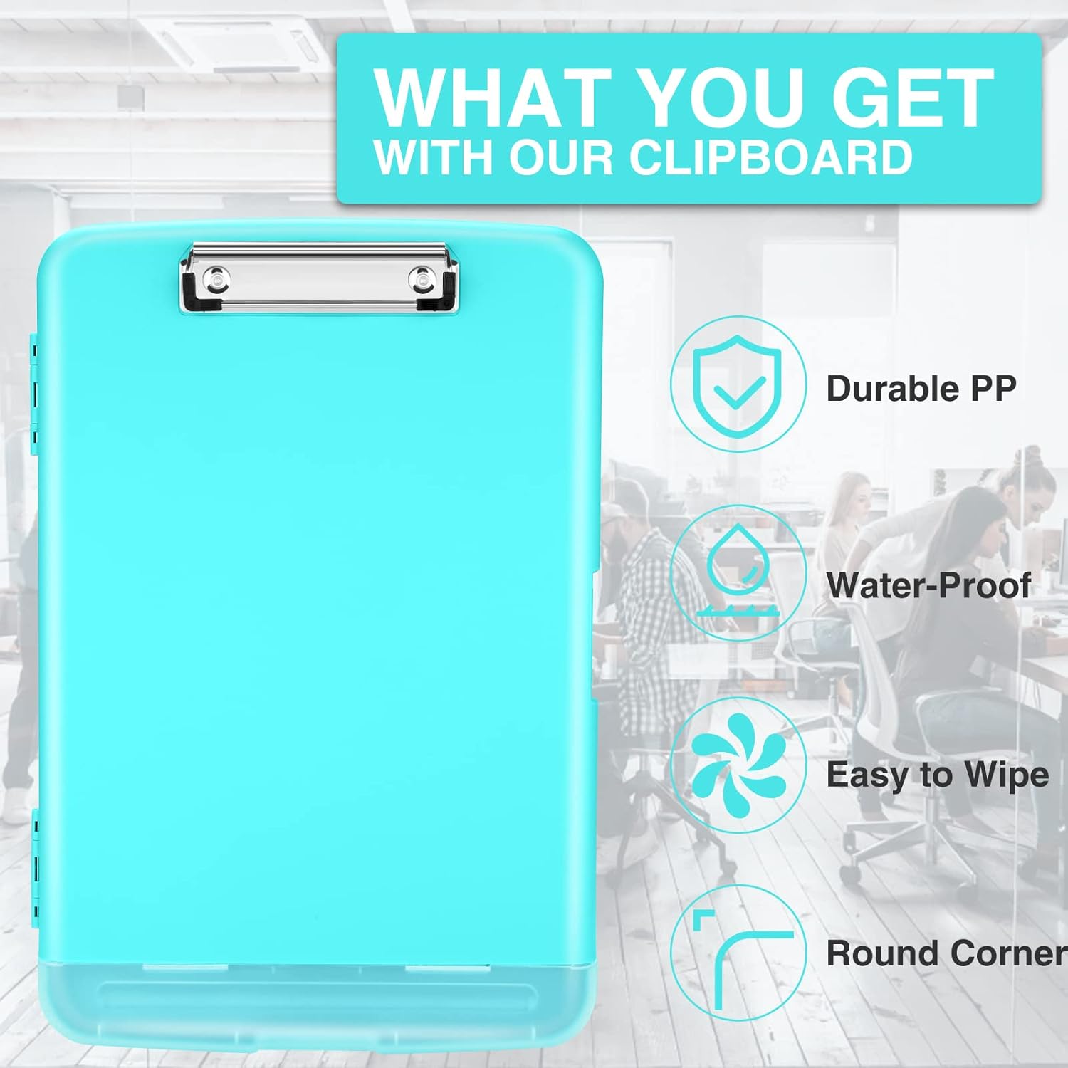 Sooez Clip Boards 8.5x11 with Storage, High Capacity Storage Clipboard, Nursing Clipboard Folder with Pen Holder, Heavy Duty Plastic Clipboard with Low Profile Clip, Clipboard Binder for Teacher, Work : Office Products