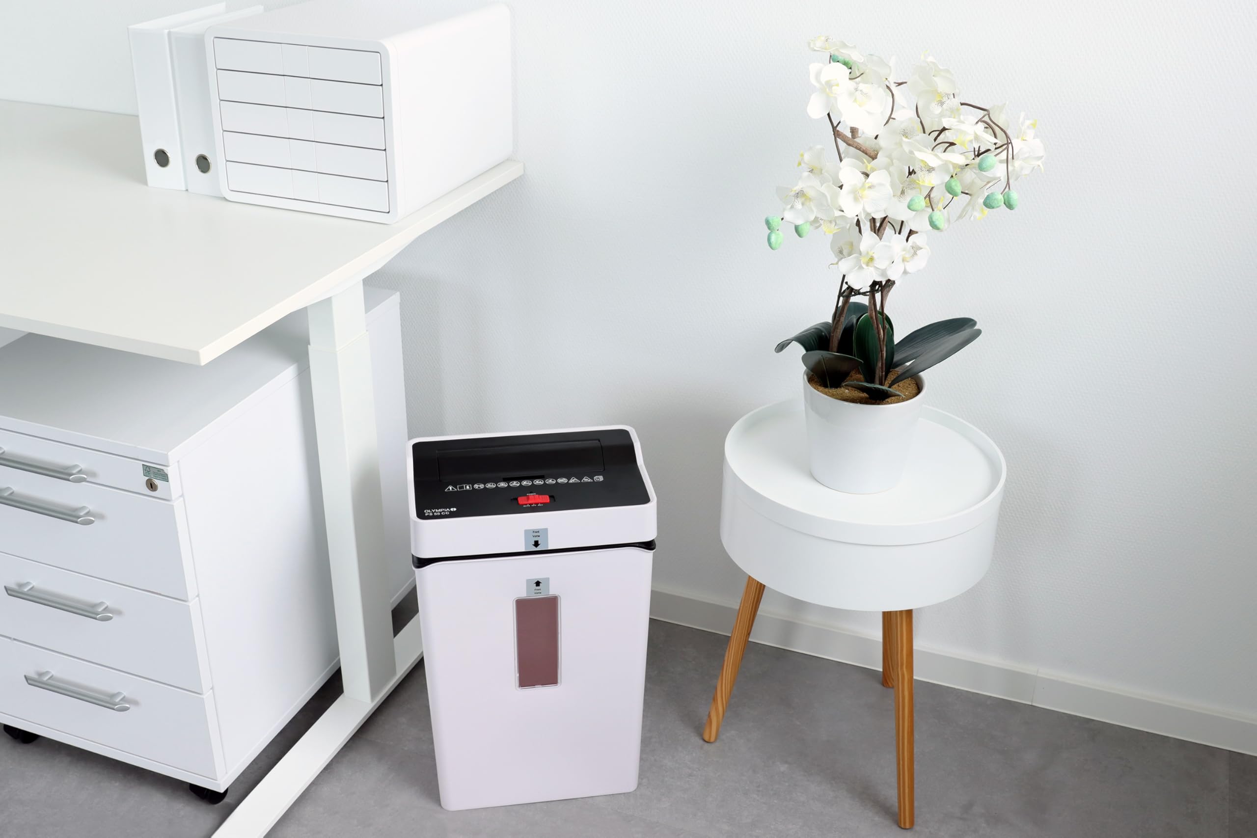 Olympia PS 55 CC Professional Paper Shredder (with Paper Shredder, Security Level P4, Credit Card, 10 Sheets 80 g/m², Office Paper Shredder, Tear Wolf with