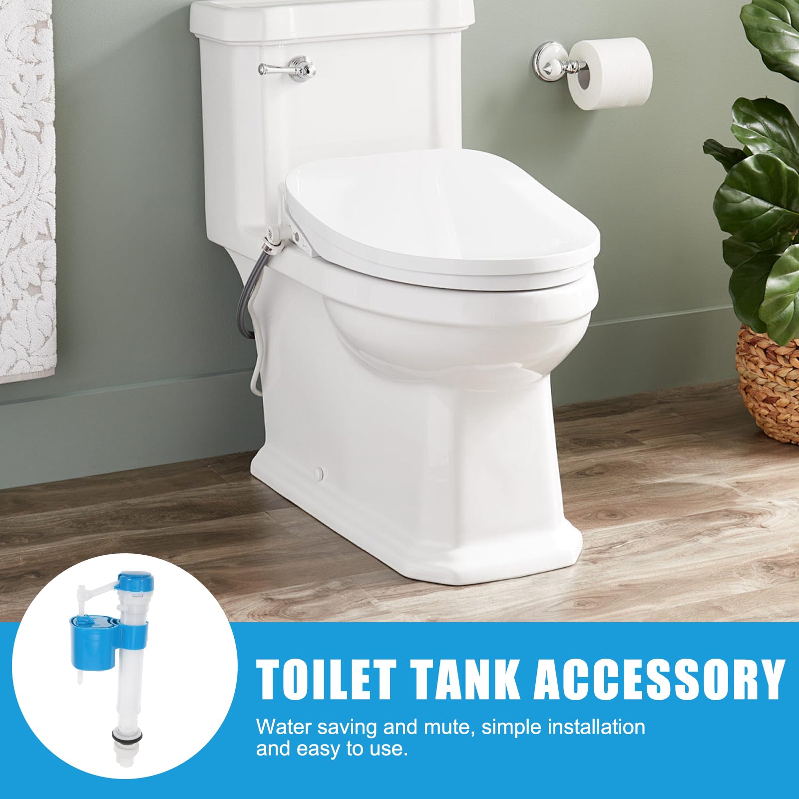 Toilet Fill Valve, 1/2" Toilet Cistern Flush Parts, Flush System Replacement - Image 4