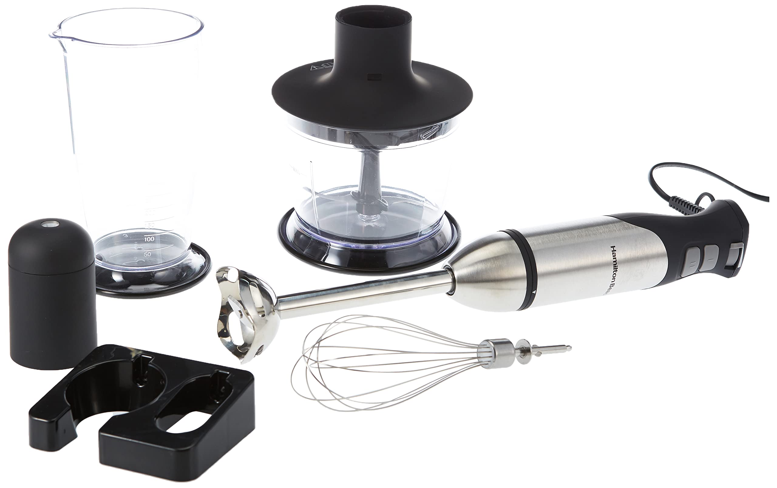 5 In 1 Stainless Steel Hand Blender, Powerful Turbo Boost With Variable Speeds, Chopper, Mixer, Food Processor, Smoothie Maker, 160 Watts, 59769G-Sau, 2 Year Limited Warranty