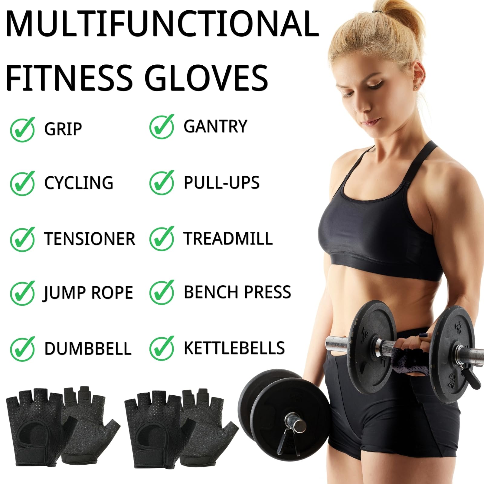 KEYRI 2 Paia Guanti Palestra per Uomo e Donna, Guanti da Fitness Traspiranti da Allenamento Guanti de Sport per Palestra Sollevamento Pesi Ciclismo Alpinismo Calisthenics Ginnastica Artistica