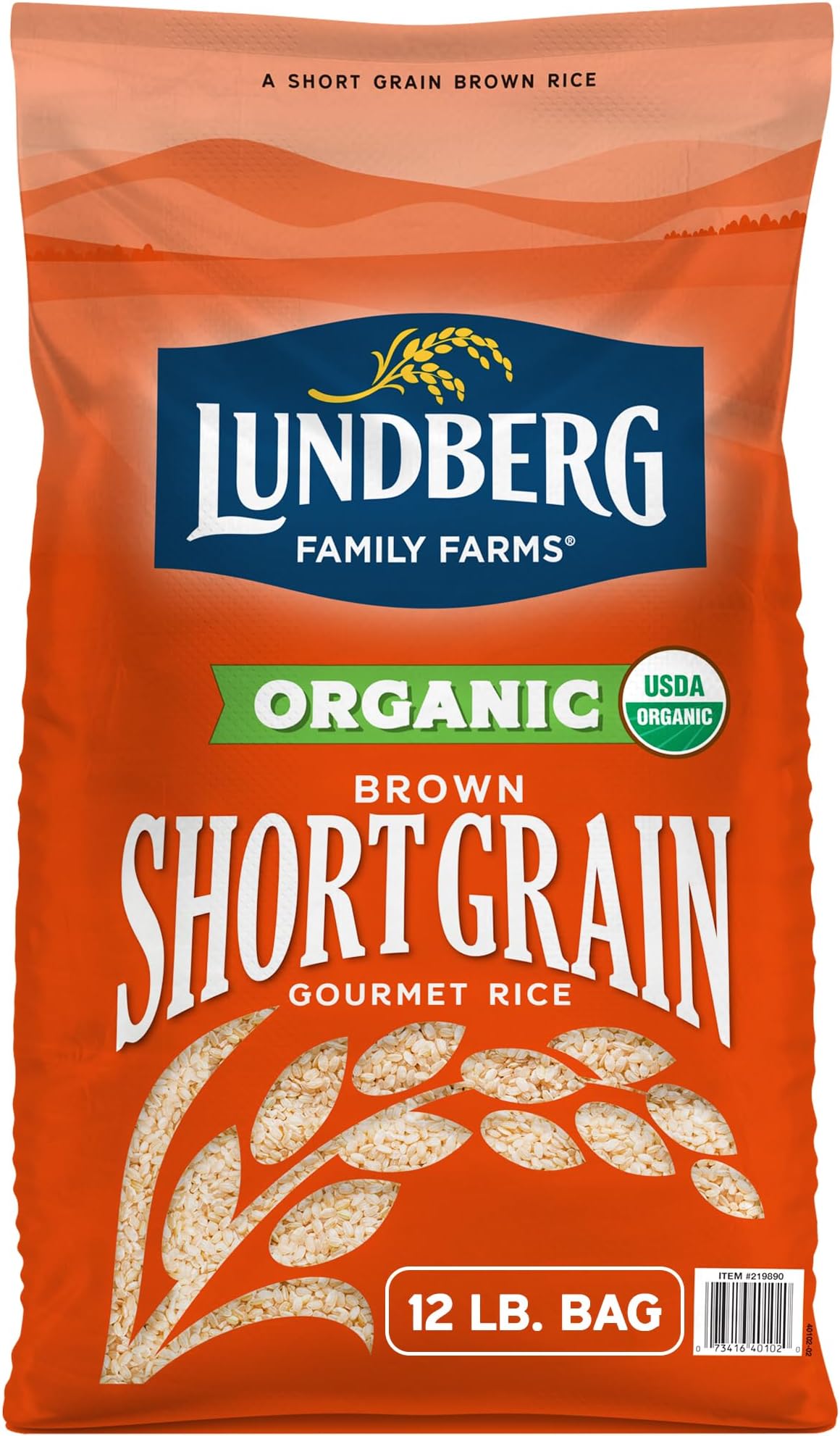 Organic Short Grain Brown Rice, Bulk Bag, Sticky Rice, 12 Lb
