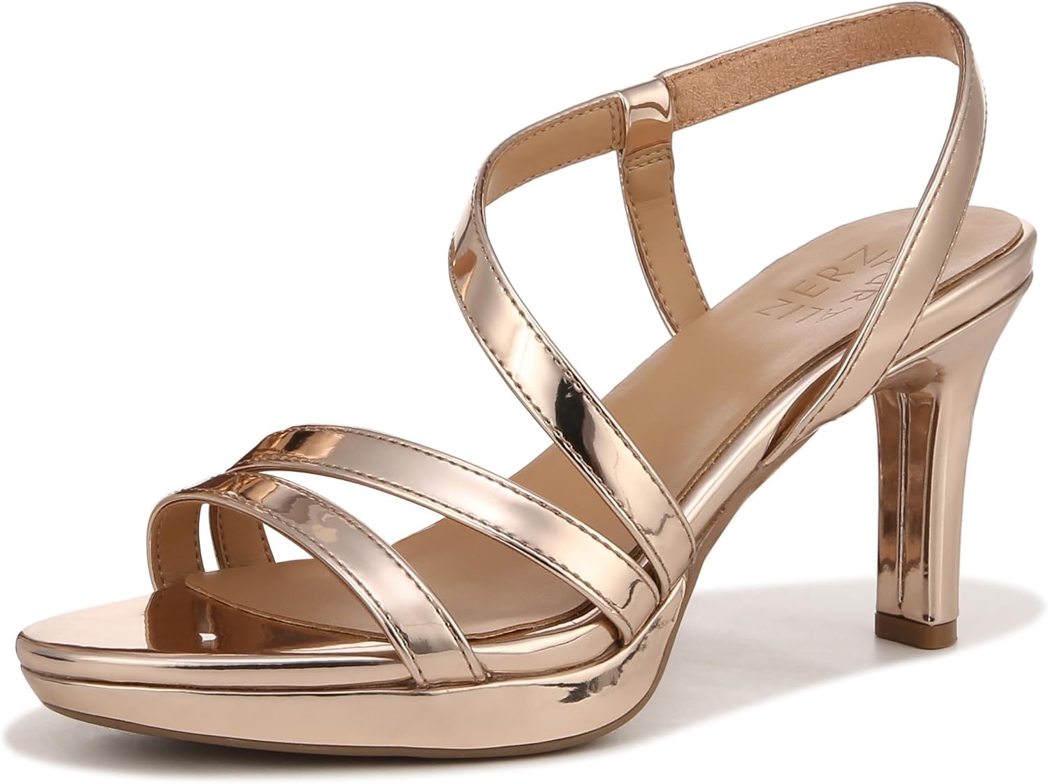 ブレンタBRENTA One Finger Heel Sandal Naturalizer Women's Brenta Strappy Platform Dress Sandal
