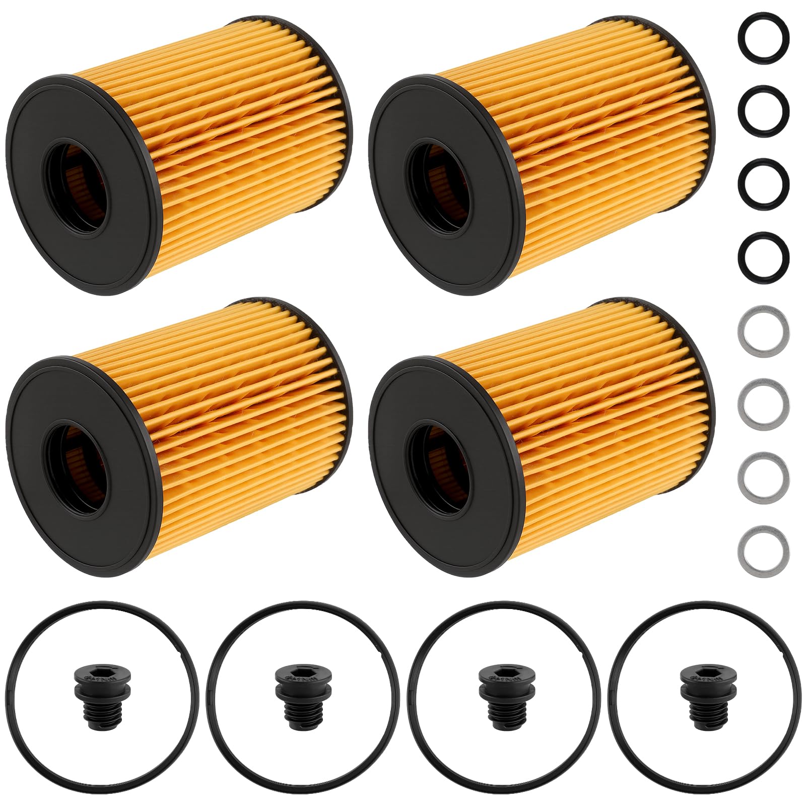 CARBBIA 26350-2S000 Oil Filter with Seals Compatible with Hyundai Santa ...