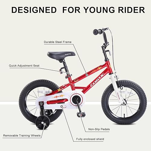 Miniatura 2 de COSTIC Bicicleta infantil para niños y niñas de 3 a 8 años, bicicletas BMX de 12, 14 y 16 pulgadas, con ruedas de entrenamiento, bicicleta para