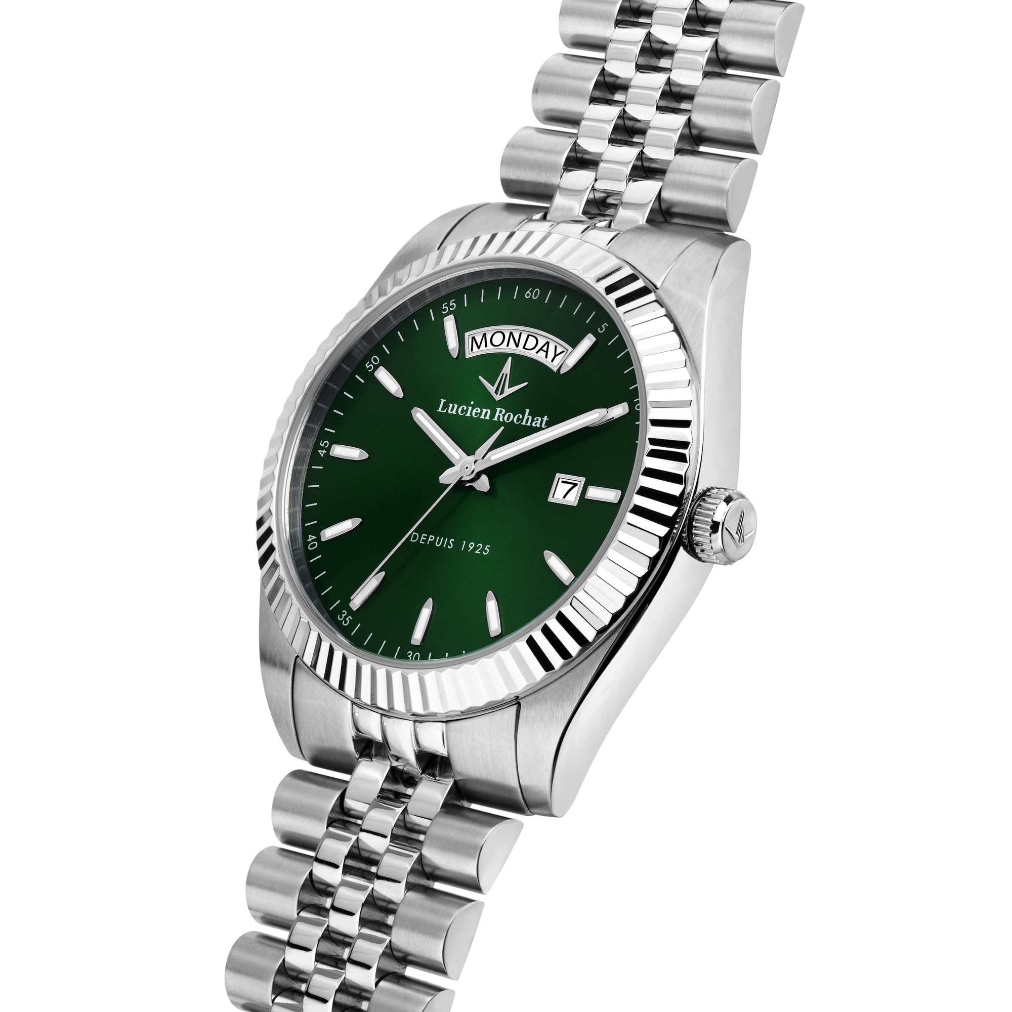 LUCIEN ROCHAT Reloj Hombre, Tiempo y Fecha, Analógico, 39 mm, Colección Bienne, Idea de Regalo