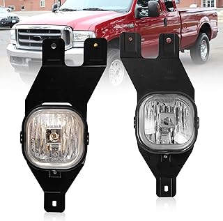 Fog Lights Compatible with 01-04 FORD F250 350 450 550(SUPER DUTY) / 01-04 Excursion Fog Lamps Replacement 1 Pair with Bulbs- H10 12V 42W(Clear Lens)