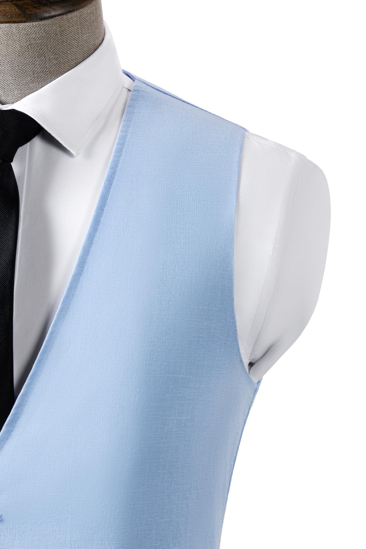 Gilet estivo da uomo, vestibilità normale, classico, per matrimoni e feste (Light Blue,M), Azzurro, M