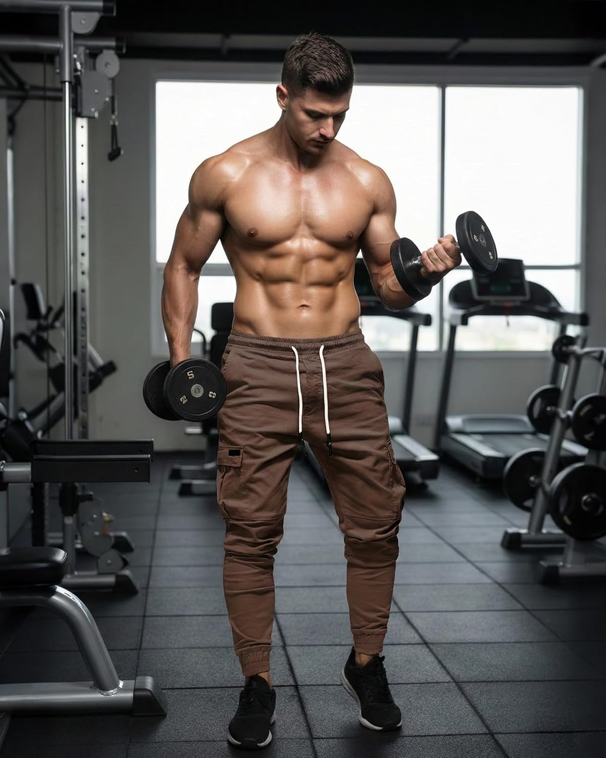 BUXKR Mens Cargo Pants Casual Hiking Pants Workout Joggers Sweatpants for Men - Image 3