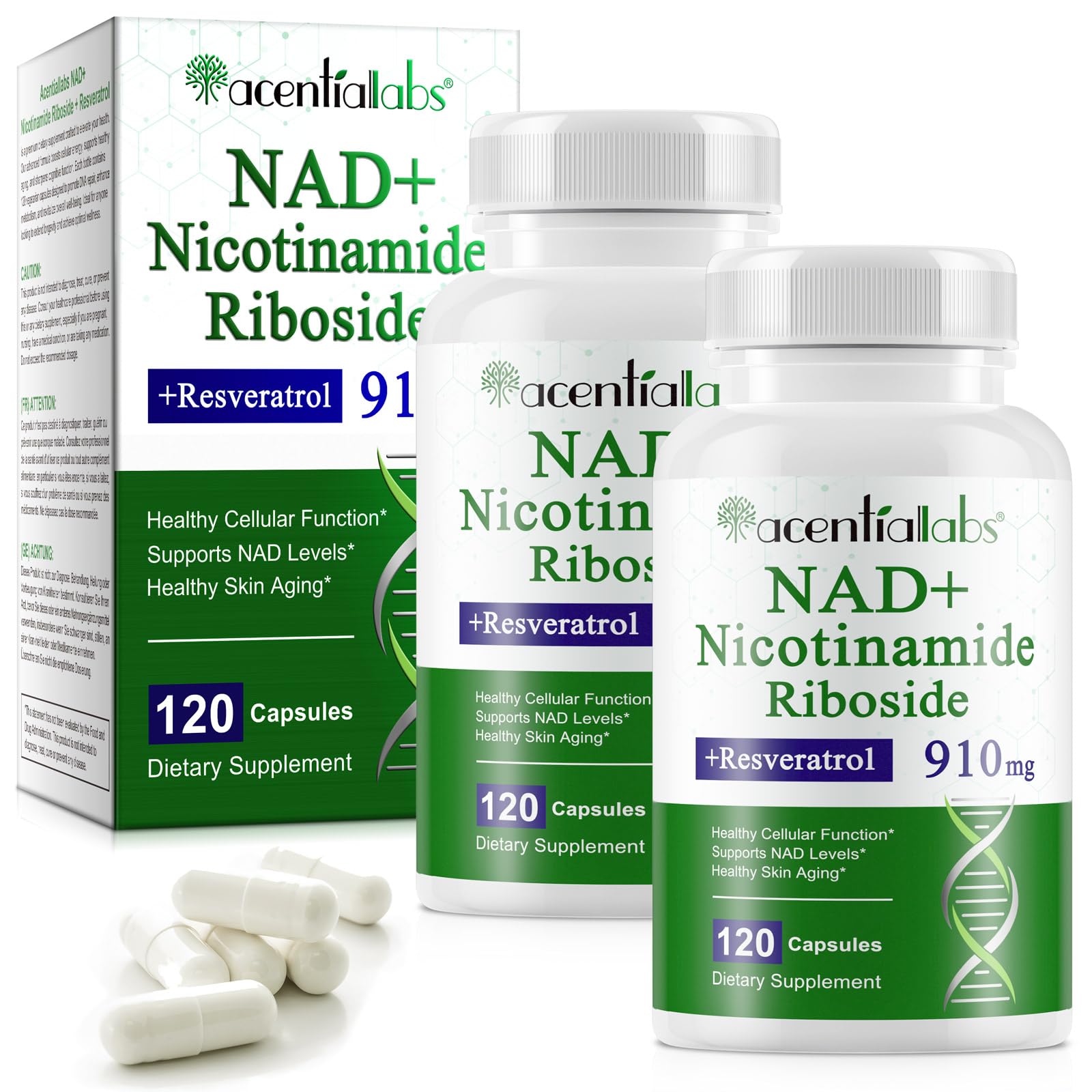 Liposomale NAD+ Kapseln 910 mg Softgels mit Resveratrol & Quercetin - NAD Booster 240 Stück - NAD Supplements Hoch bioverfügbar für Energie, Haut & Vitalität, Hohe Absorption, Vegan