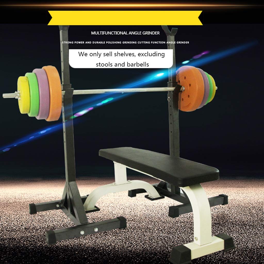 Aparato para sentadillas Press de banca Estante para barra de fitness para hombre Estante multifuncional Soporte ajustable Gimnasio casero en casa Soporte de entrenamiento de fuerza Solo vende estante