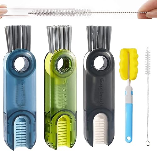 Juego de 5 cepillos para botellas cepillo de limpieza para botellas de agua de vidrio cepillo para biberones cepillo para platos cepillo limpiador