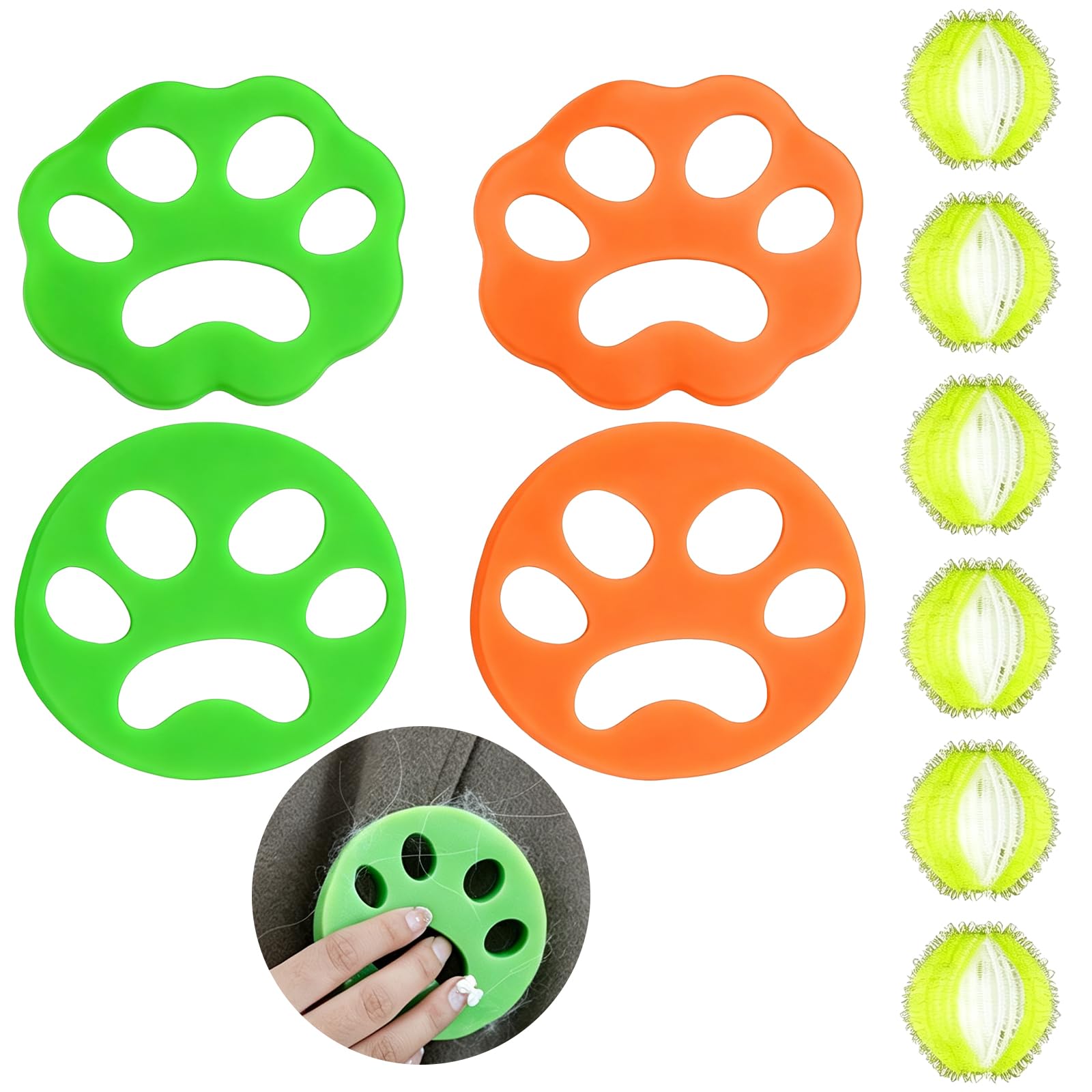 10 Pcs Cat Hair Remover Laundry Balls,Reusable Pet Hair Catcher for Washing