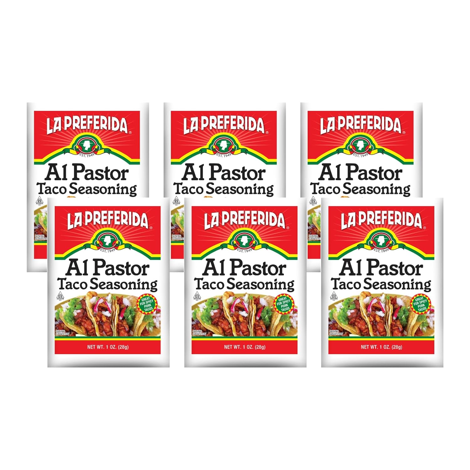 La Preferida Authentic Taco Seasoning Mix - Bold Flavor, Versatile Spice blend for Wings, Burgers, Soups, Dips & more, 1.25 oz (Pack of 24)