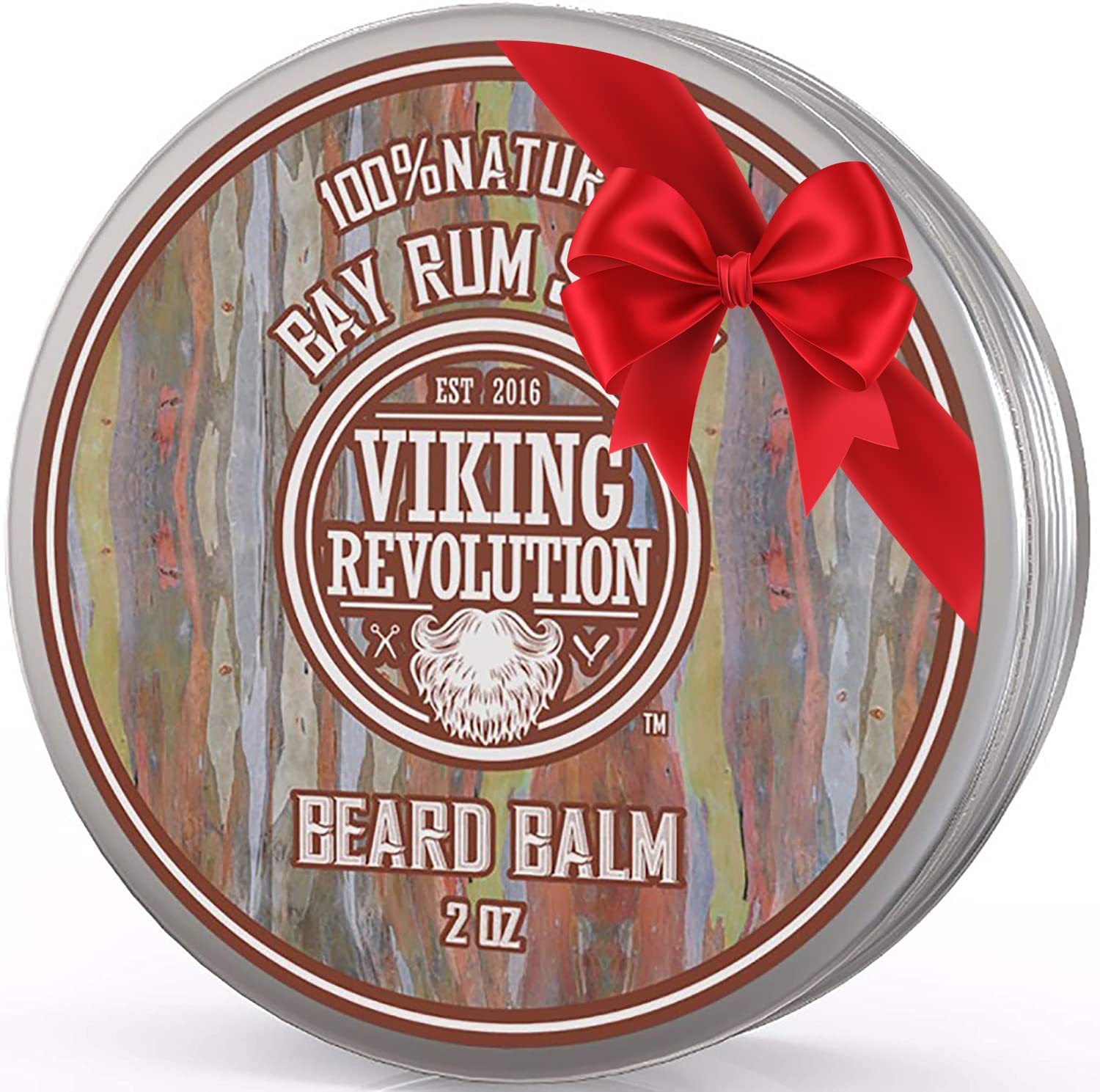 Viking Revolution Bay Rum Beard Balm - Beard Butter with Argan Oil & Jojoba Oil - Softener, Moisturizer & Wax for Men (2oz, 1 Pack)