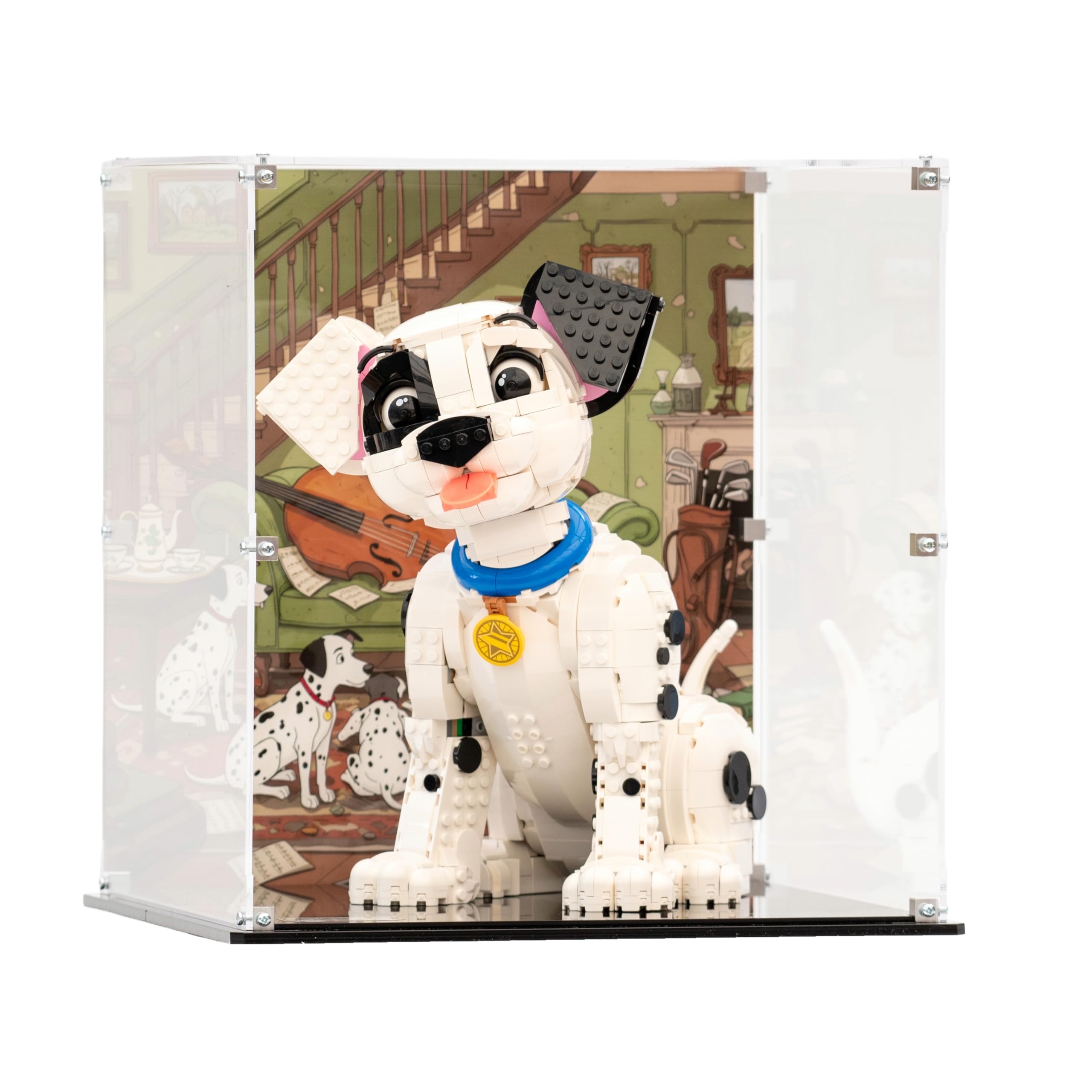 Acrylic Display Case compatible with LEGO® 101 Dalmatians Puppy Model (43269) (Clear Back Panel)