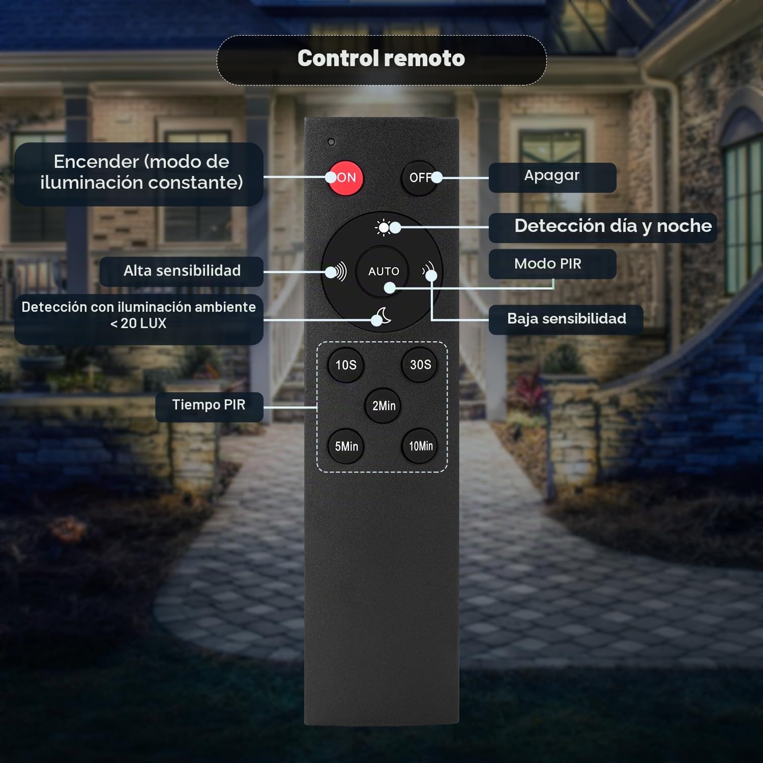 200W Foco LED Exterior con Sensor Movimiento,20000LM Foco Proyector LED con Control Remoto,6500K Blanco Frío Luz LED Exterior, para Patio, Jardín
