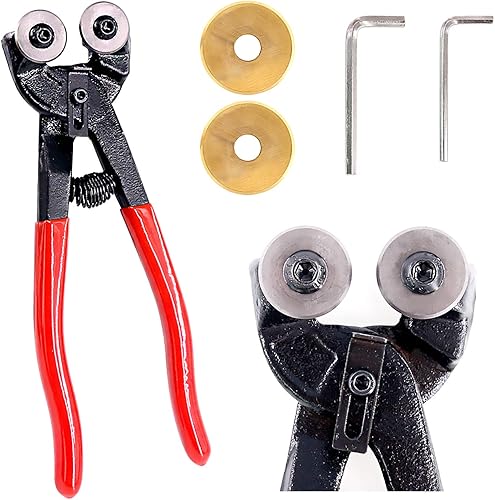 Miniatura 2 de Swpeet Kit de cortador de mosaico de vidrio resistente de 5 piezas y 2 alicates para triturador de alta resistencia y alicates de vidrio para correr