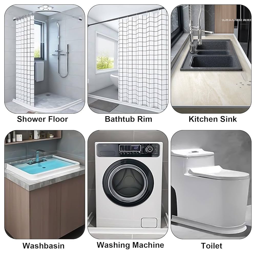 Barrière De Douche Flintronic 1m - Séparation Humide/Sèche Pliable En Silicone - Anti-Éclaboussures Pour Salle De Bain