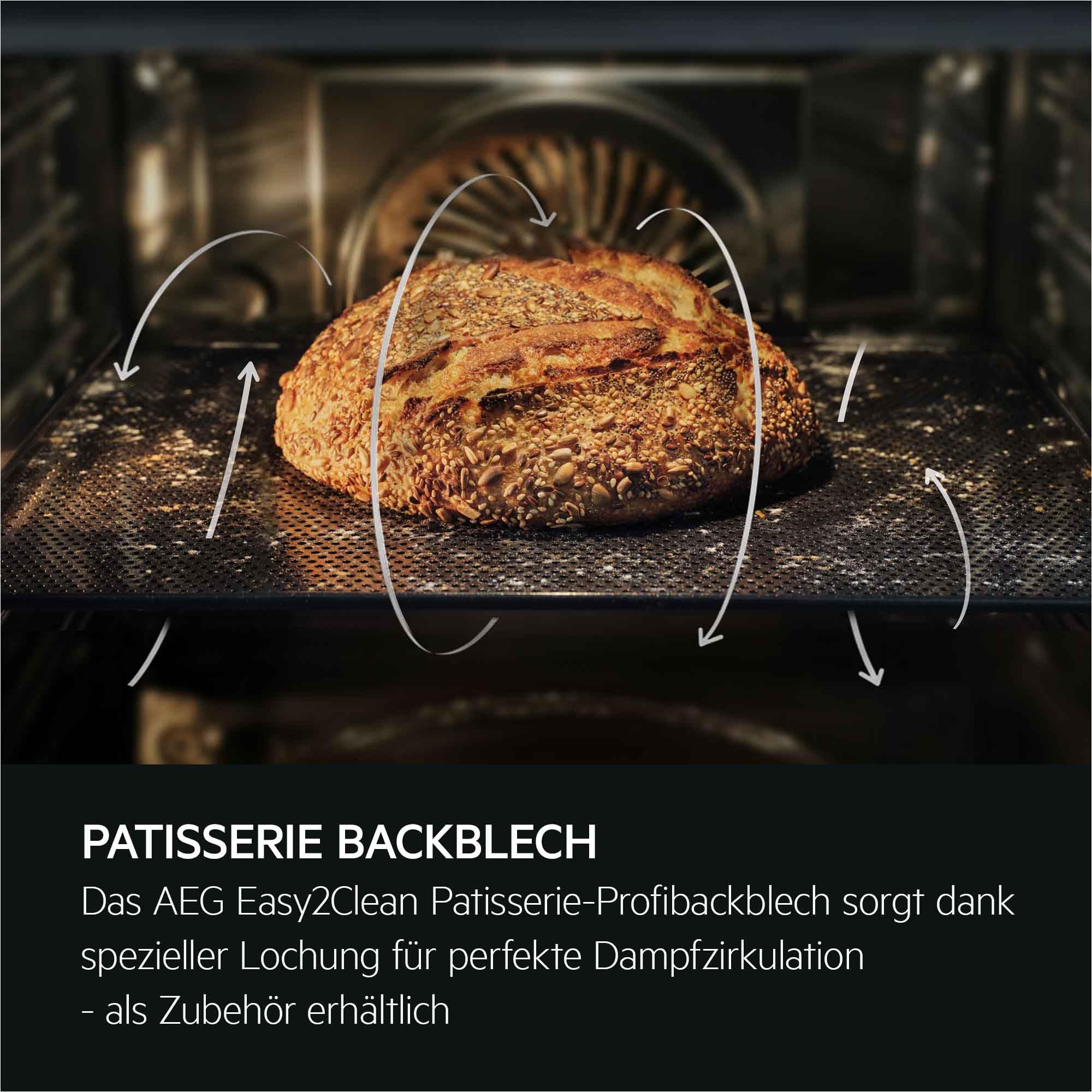 AEG TR6PB50WSB Einbaubackofen Serie 6 LED-Touchdisplay Pyrolyse Selbstreinigung 25% Dampfunterstützung Kerntemperatursensor