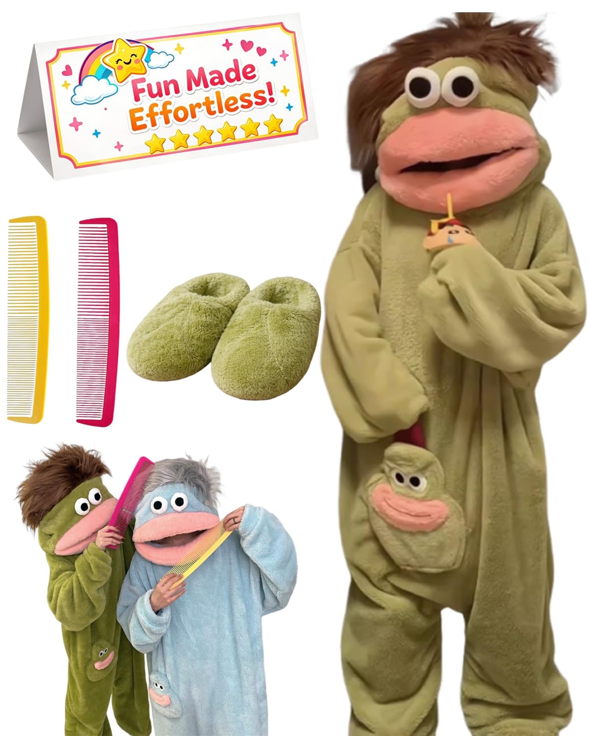 SNAGGED Hooded Cozy Flannel Robe Cute Monster Plush Soft Funny Fleece Oversized Onesie Adult Halloween Costumes Women Men