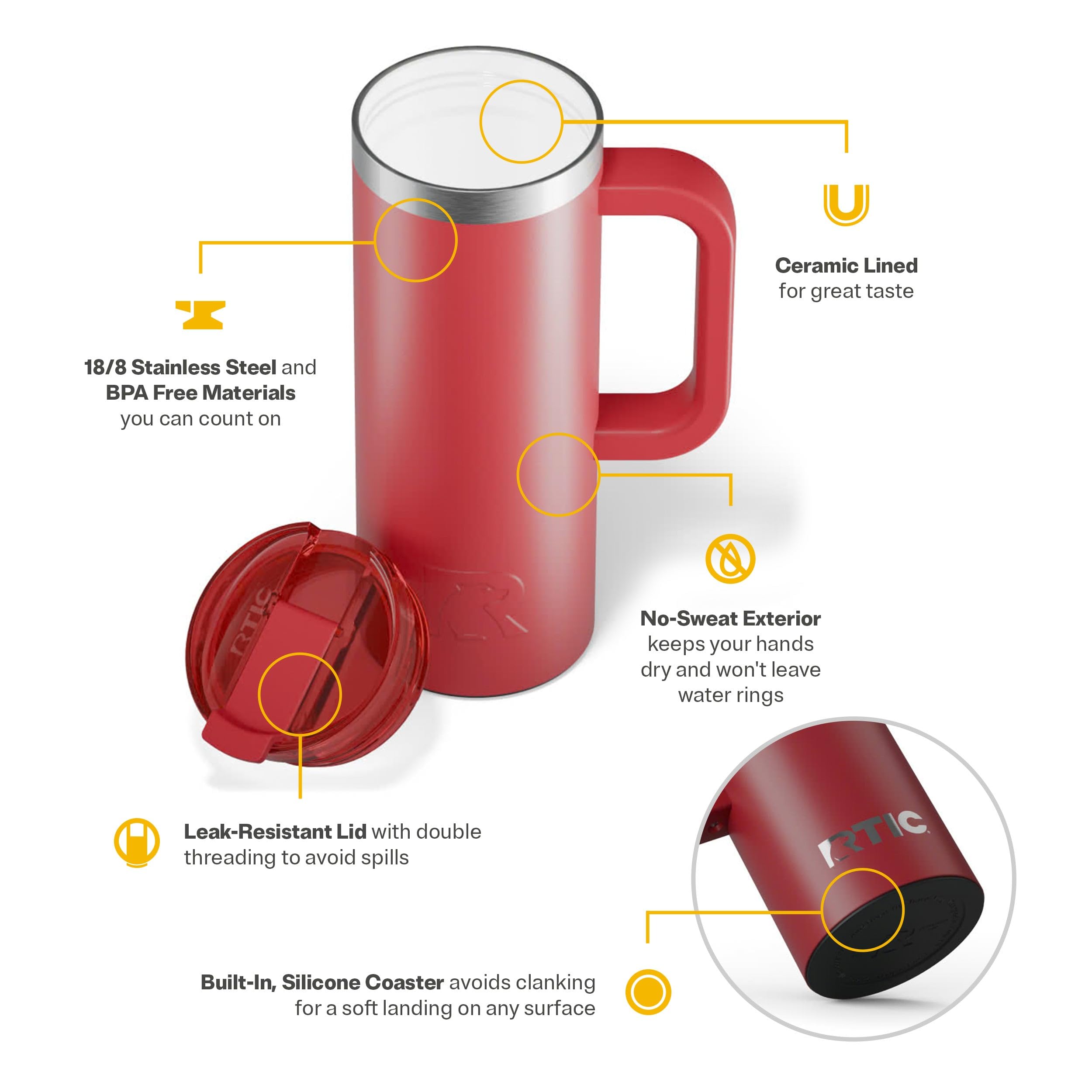 1.5 inch hydro flask cap Hydro Flask Wide Mouth Flex Chug Cap - Black main image 0