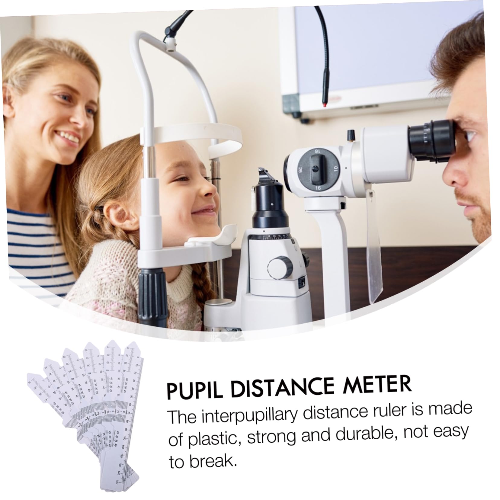 TOPBATHY Regla De Medición De Distancia De Plástico De Herramienta Oftálmica Para Medición Precisa Gafas 6 Piezas X 4