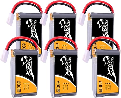 6 piezas Tattu 37V 600mAh Paquete de baterías LiPo 25C 1S con conector Molex Enchufe para Syma X5X5C X5SW dron cuadracóptero