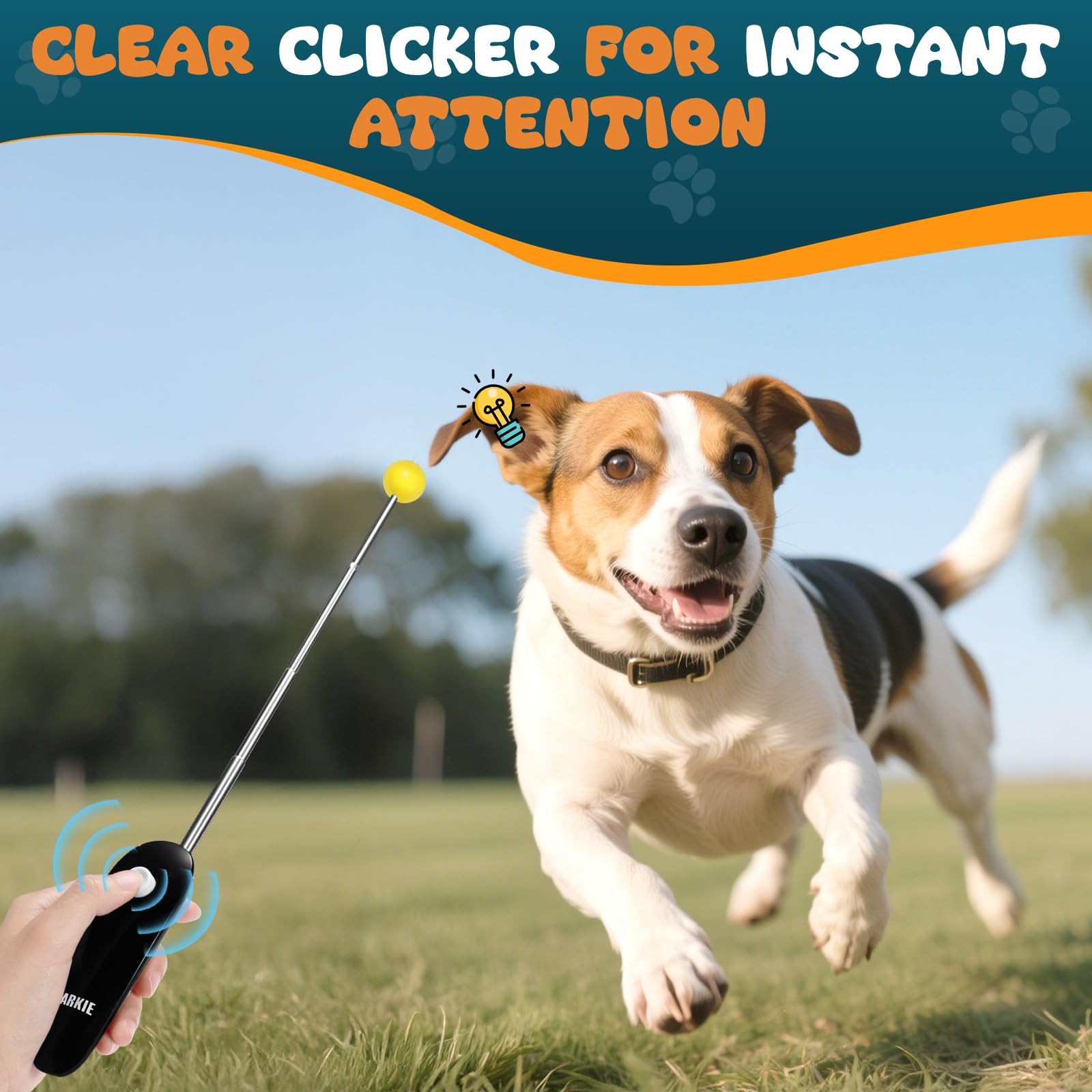 BARKIE Clicker de entrenamiento para perros con palo de objetivo