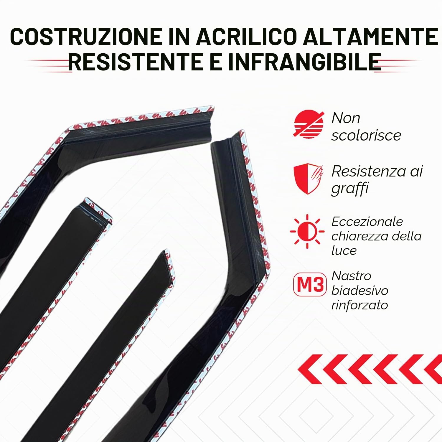 Set di 4 deflettori d'aria tipo IN-CHANNEL compatibili con HYUNDAI TUCSON 2021 2022 2023 2024 2025 Deflettori laterali in acrilico Hyundai Tucson