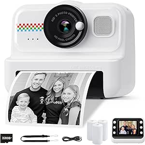 Papier Thermique Pour Appareil Photo Enfant - 30 Rouleaux - 57x25mm - Impression Sans Encre - Sans BPA, Résistant à L'eau