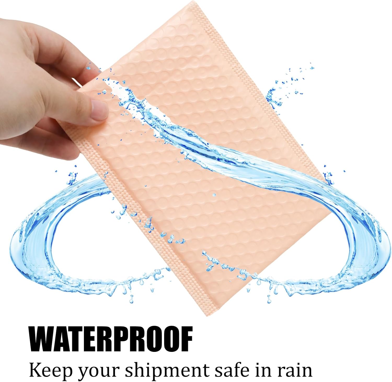 5x7 Inch Self Seal Adhesive Poly Bubble Mailers 10 Pack Light Pink Waterproof Shipping Bags for Mailing Packaging - Image 4