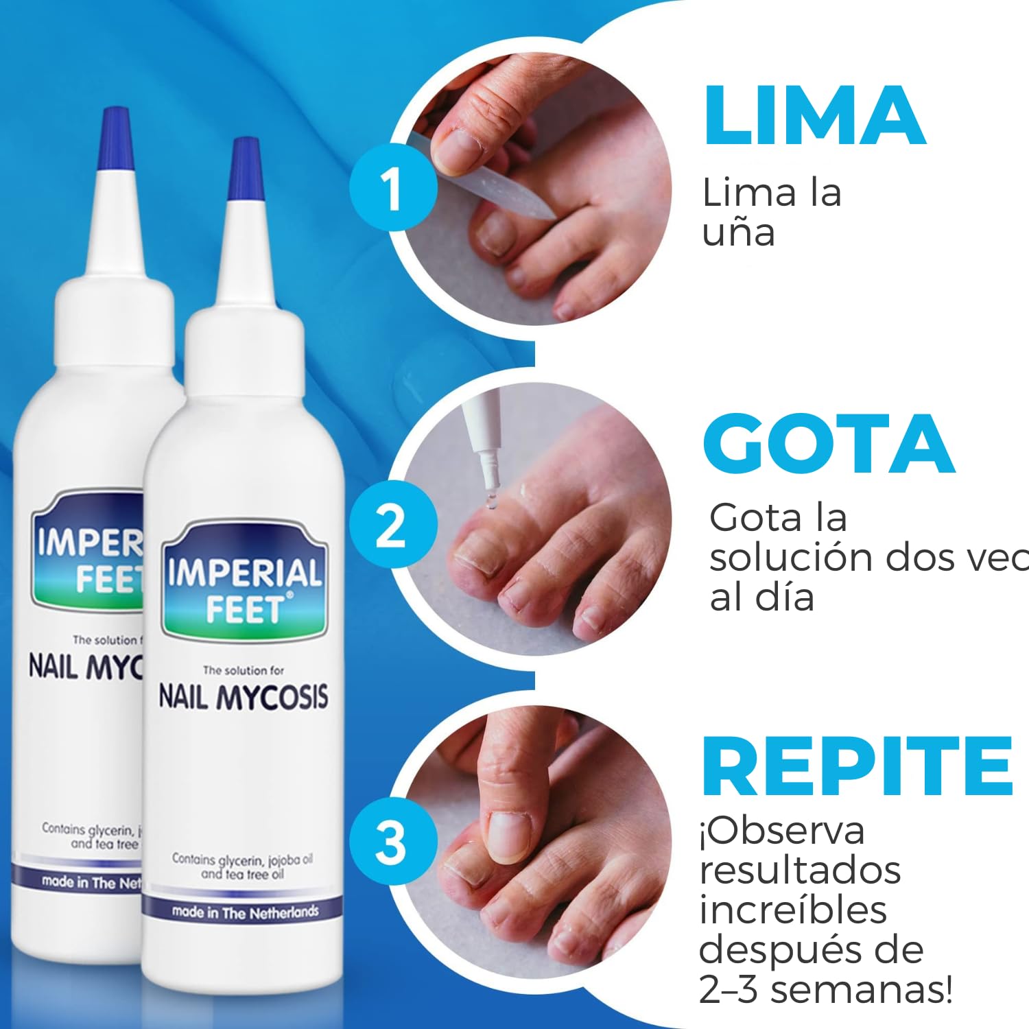 Imperial Feet Nail Mycosis Quita Hongos Uñas Pies-Tratamiento Hongos Uñas Pies-Fortalecedor de Uñas-Ablandador de Callos y Durezas-Tratamiento Hongos Uñas-Reparador Uñas Dañadas y Debiles-XL 75ML