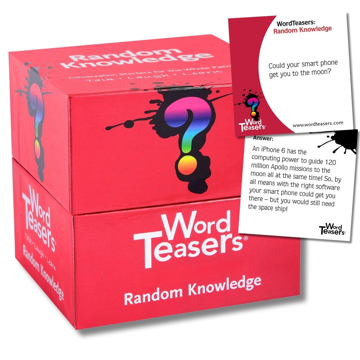 ? WORD TEASERS Random Knowledge Trivia Cards - Fun Trivia Game for Family, Kids, Parties & Travel - 150 Trivia Questions & Conversation Starters