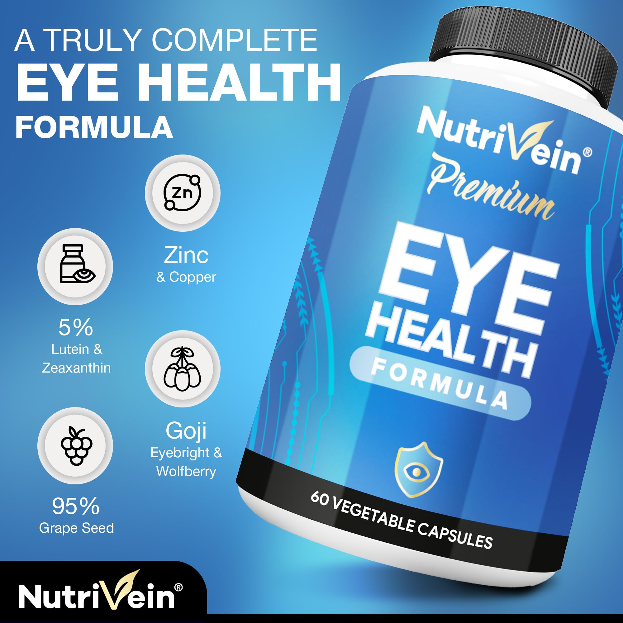 Nutrivein Lutein & Zeaxanthin Eye Vitamins with Eyebright - 60 Capsules — Amazon image 3