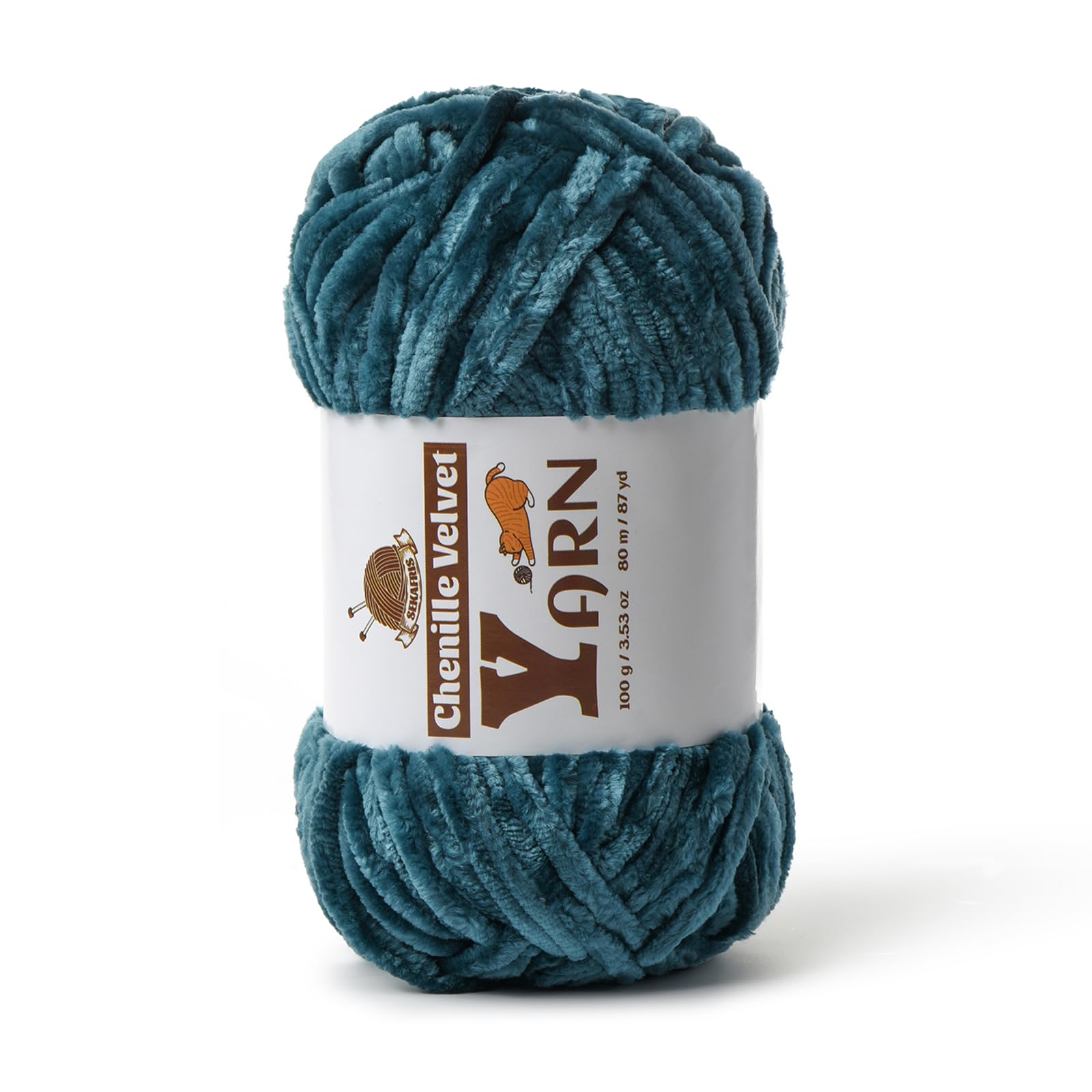 Chenille Crochet Sapphire Blue Yarn 1 Pack