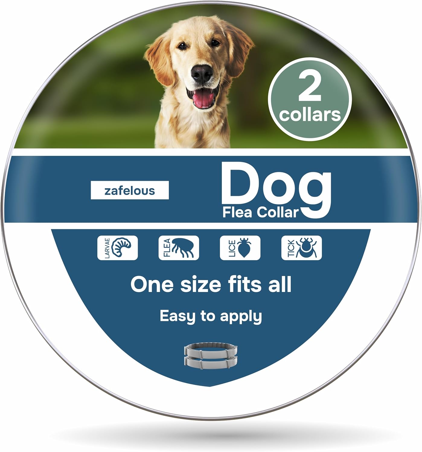 Flea and Tick Prevention for Dogs - Flea Collar - 2 Count - Adjustable