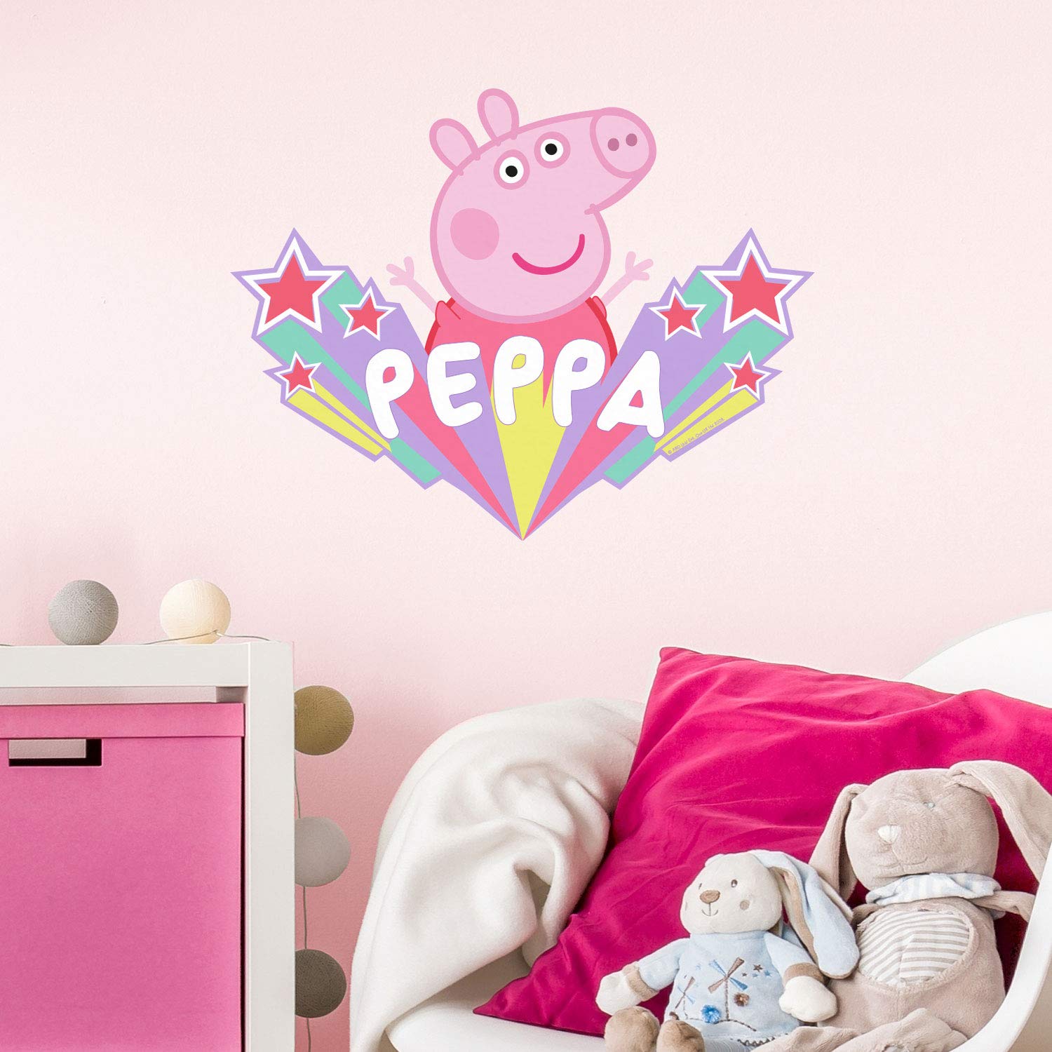 Stickerscape Peppa Pig Wall Stickers (Starburst - Regular Size)| Official Peppa Pig Wall Decal, Wall Decor | Easy to Apply, Cleanly Removable